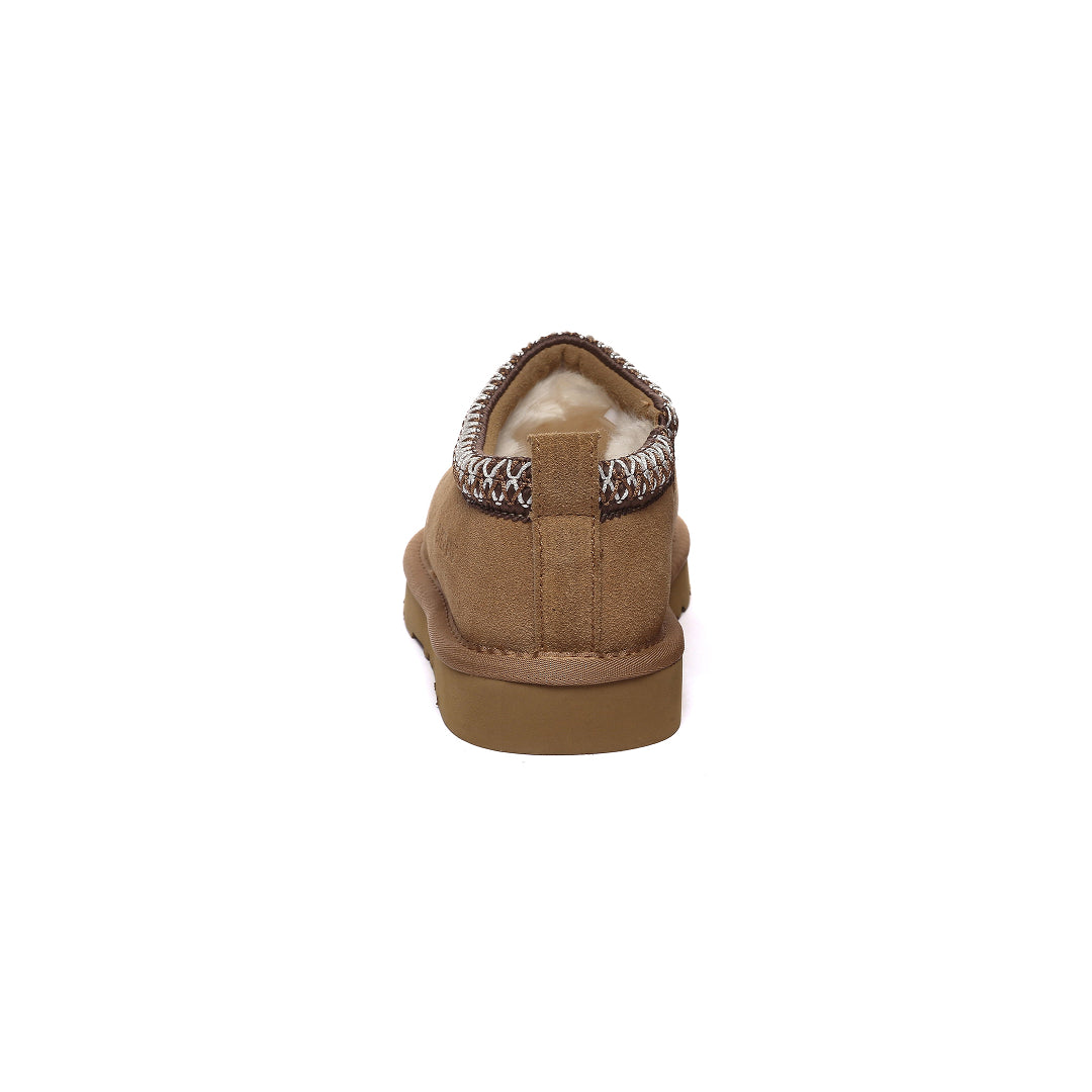 EVERAU Wigeon Chestnut Leather Slippers Brązowe