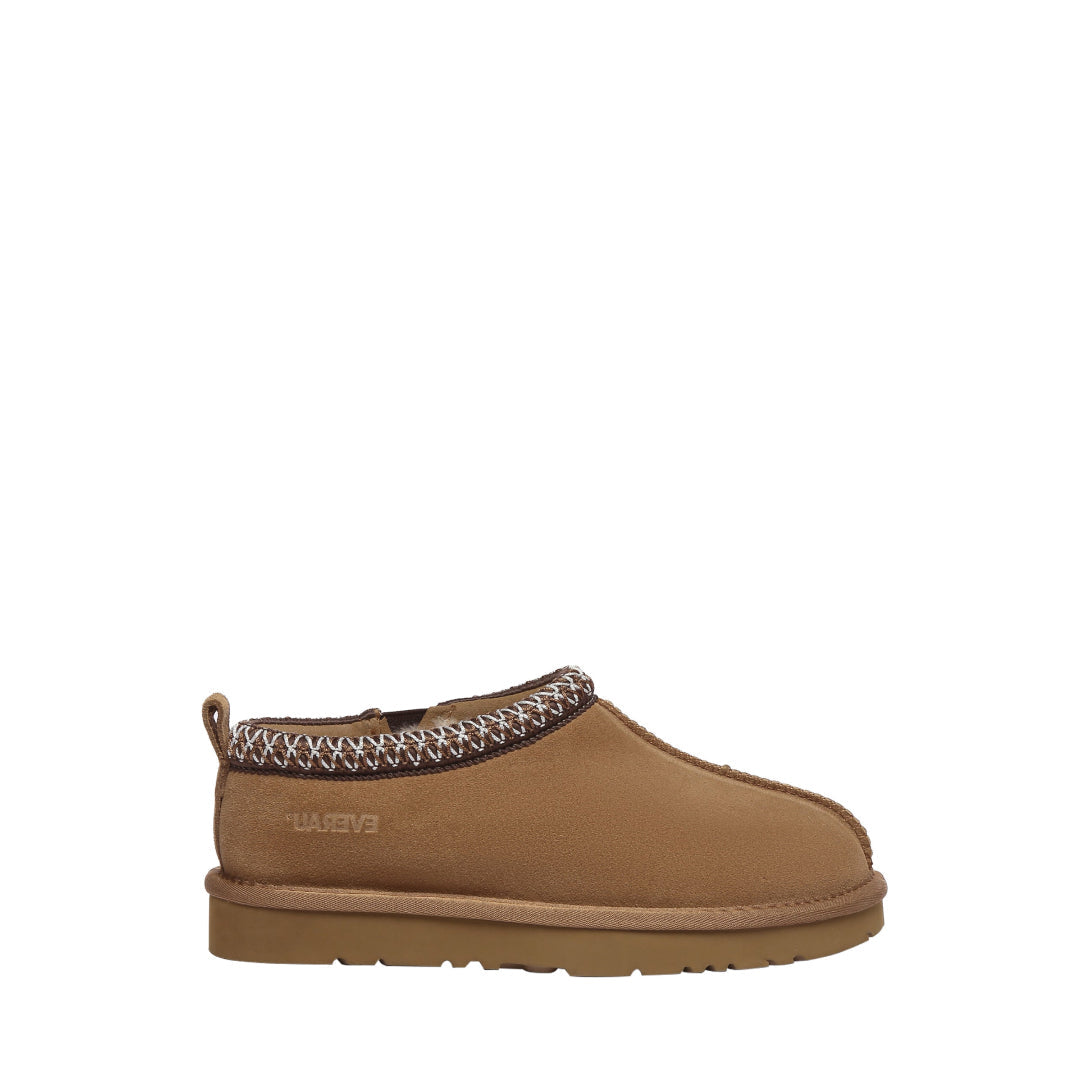 EVERAU Wigeon Chestnut Leather Slippers Brązowe