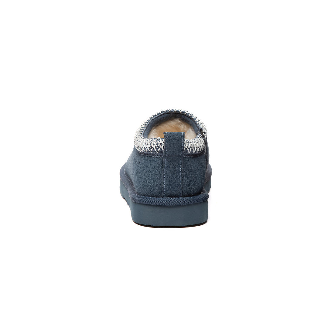 EVERAU Wigeon Denim Blue Leather Slippers Niebieskie