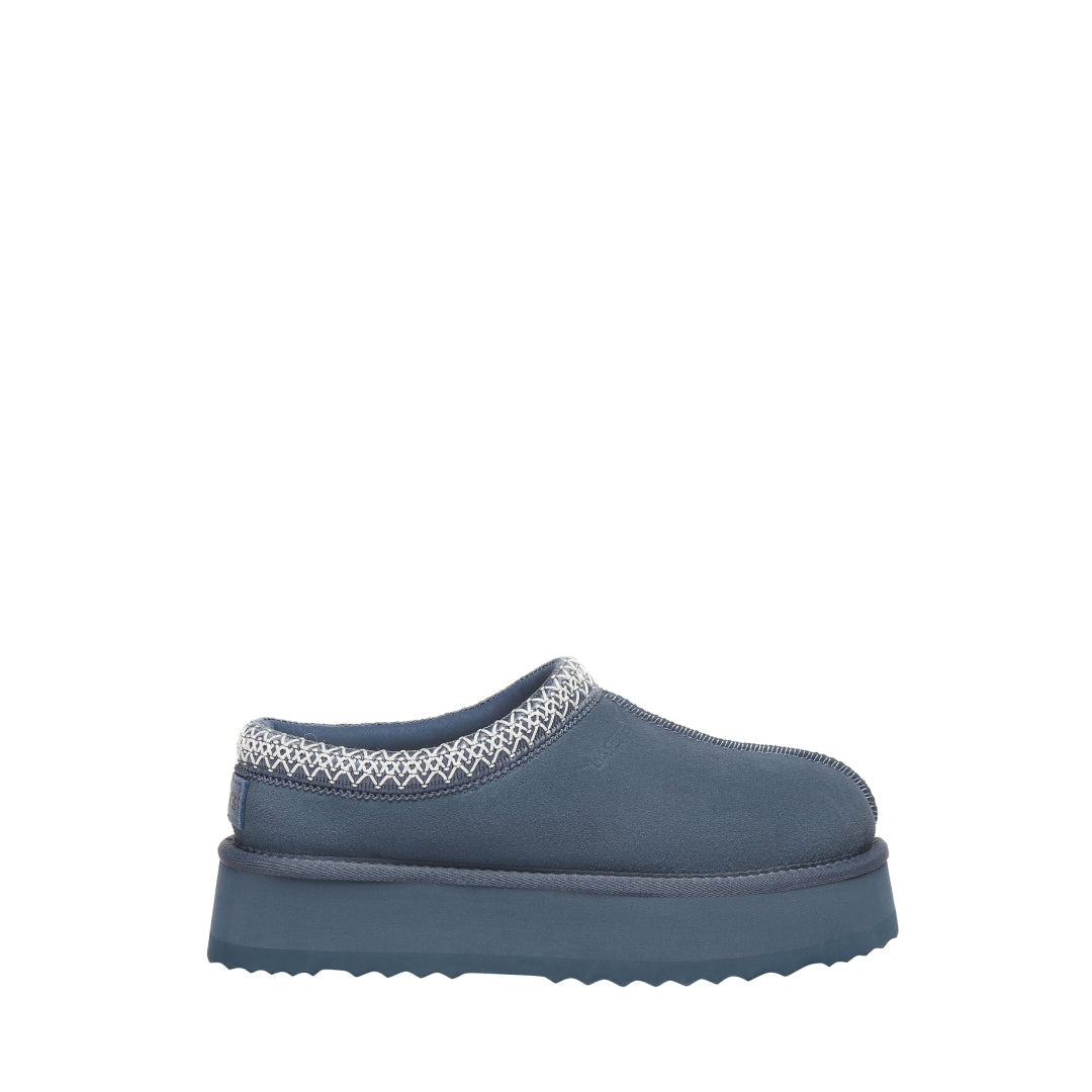 EVERAU Wonga Leather Slippers Kapcie Niebieskie
