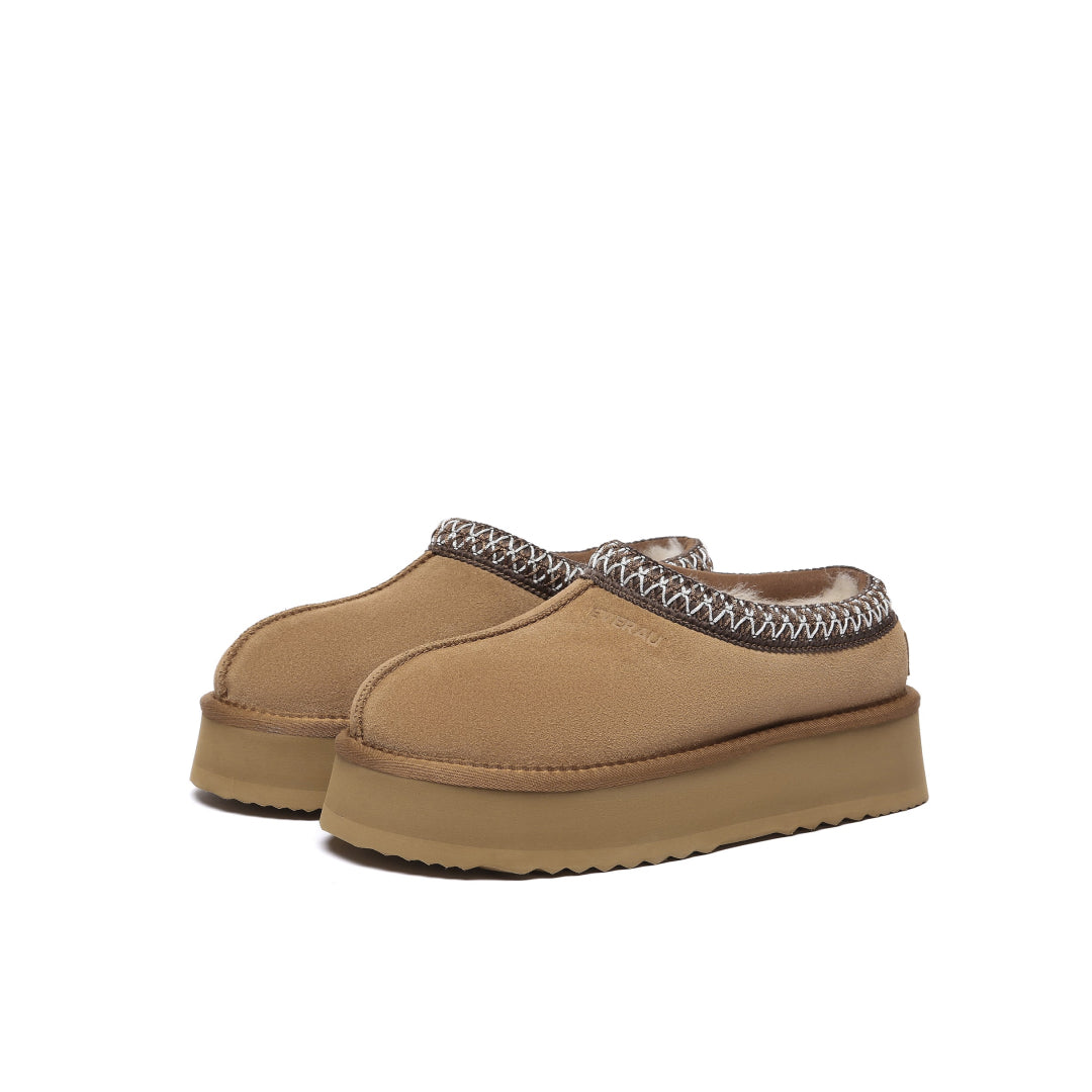 EVERAU Wonga Leather Slippers Kapcie Brązowe