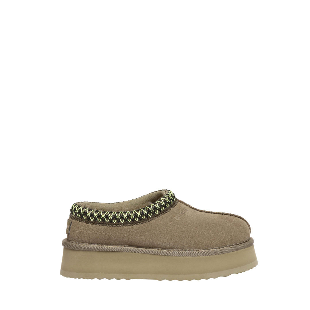 EVERAU Wonga Leather Slippers Kapcie Oliwkowe