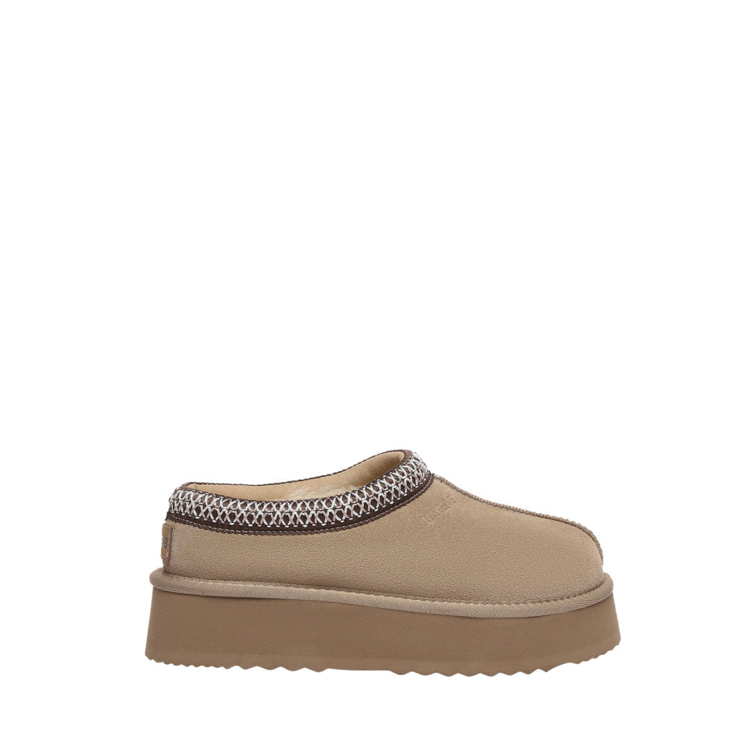 EVERAU Wonga Leather Slippers Kapcie Beżowe