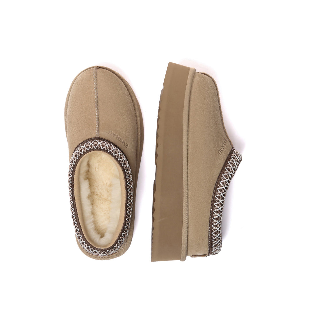 EVERAU Wonga Leather Slippers Kapcie Beżowe