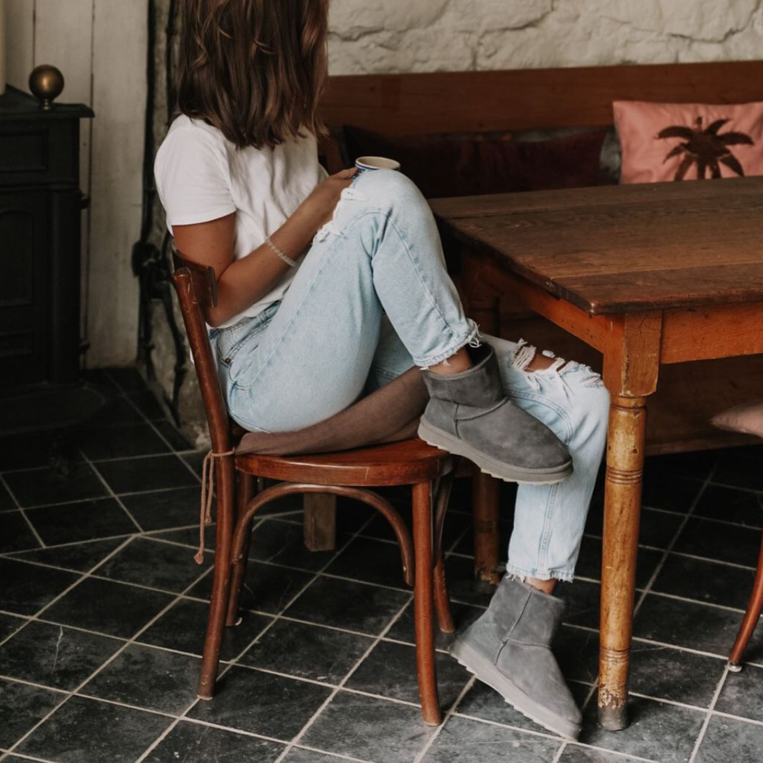 Emu Australia Buty Damskie Sharky Mini Dark Grey Transparent Kolor Szary