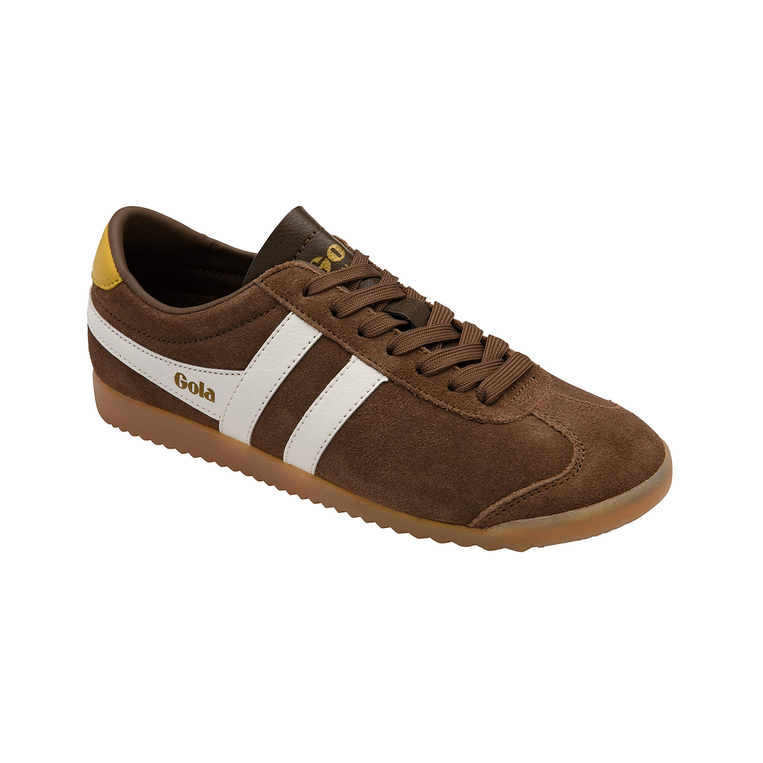 Gola Women's Bullet Suede Trainer Otter/Off White/Pale Gum Sneakersy Damskie Brązowe