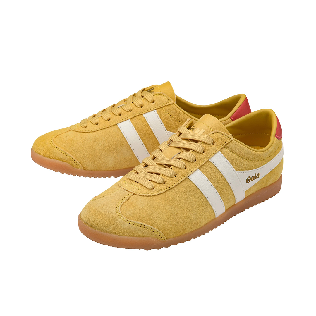 Gola Women's Bullet Suede Trainer Pollen/Off White/Pale Gum Sneakersy Damskie Żółte