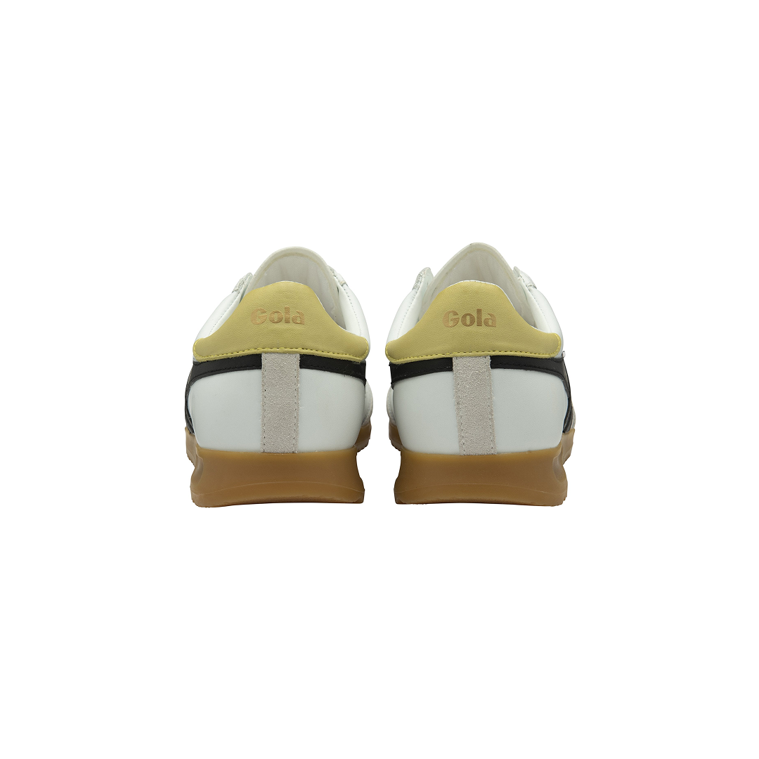 Gola Women's Torpedo Leather Trainer White/Black/Lemon Sneakersy Damskie Białe Limonkowe