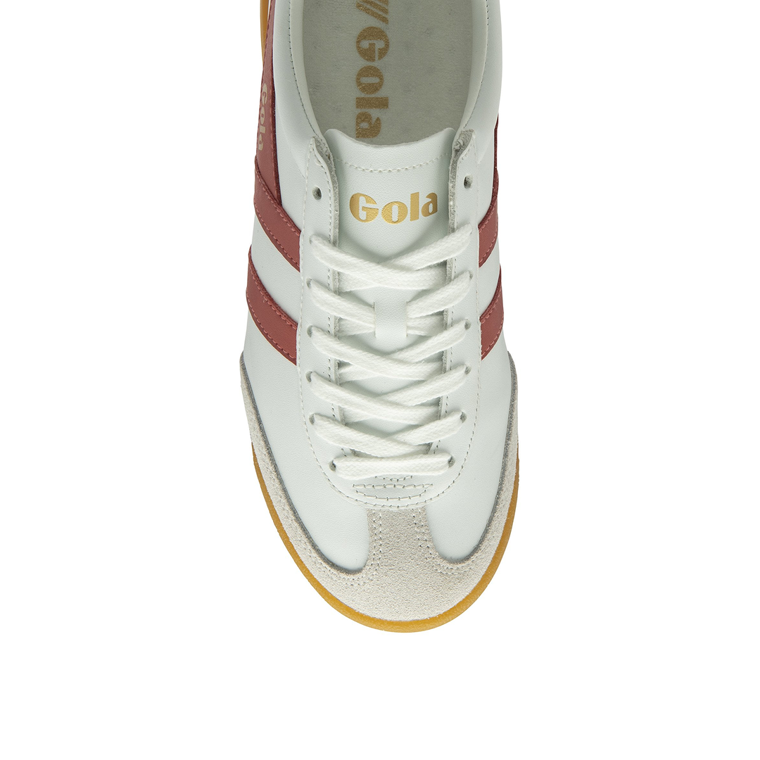 Gola Women's Torpedo Leather Trainer White/Clay/Pearl Pink Sneakersy Damskie Białe Bordowe