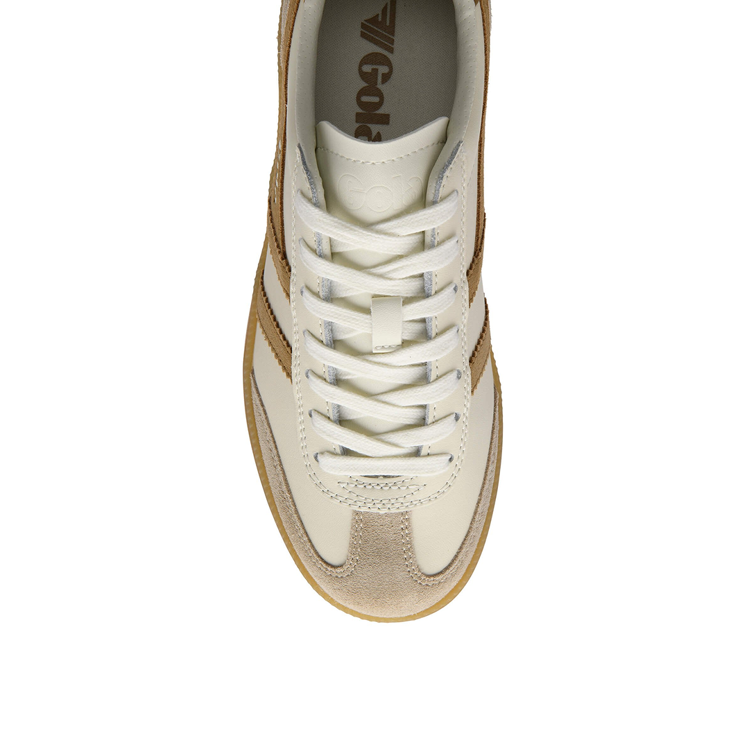 Gola Women's Viper Leather Trainer Off White/Bone/Light Caramel/Gum Sneakersy Damskie Beżowe