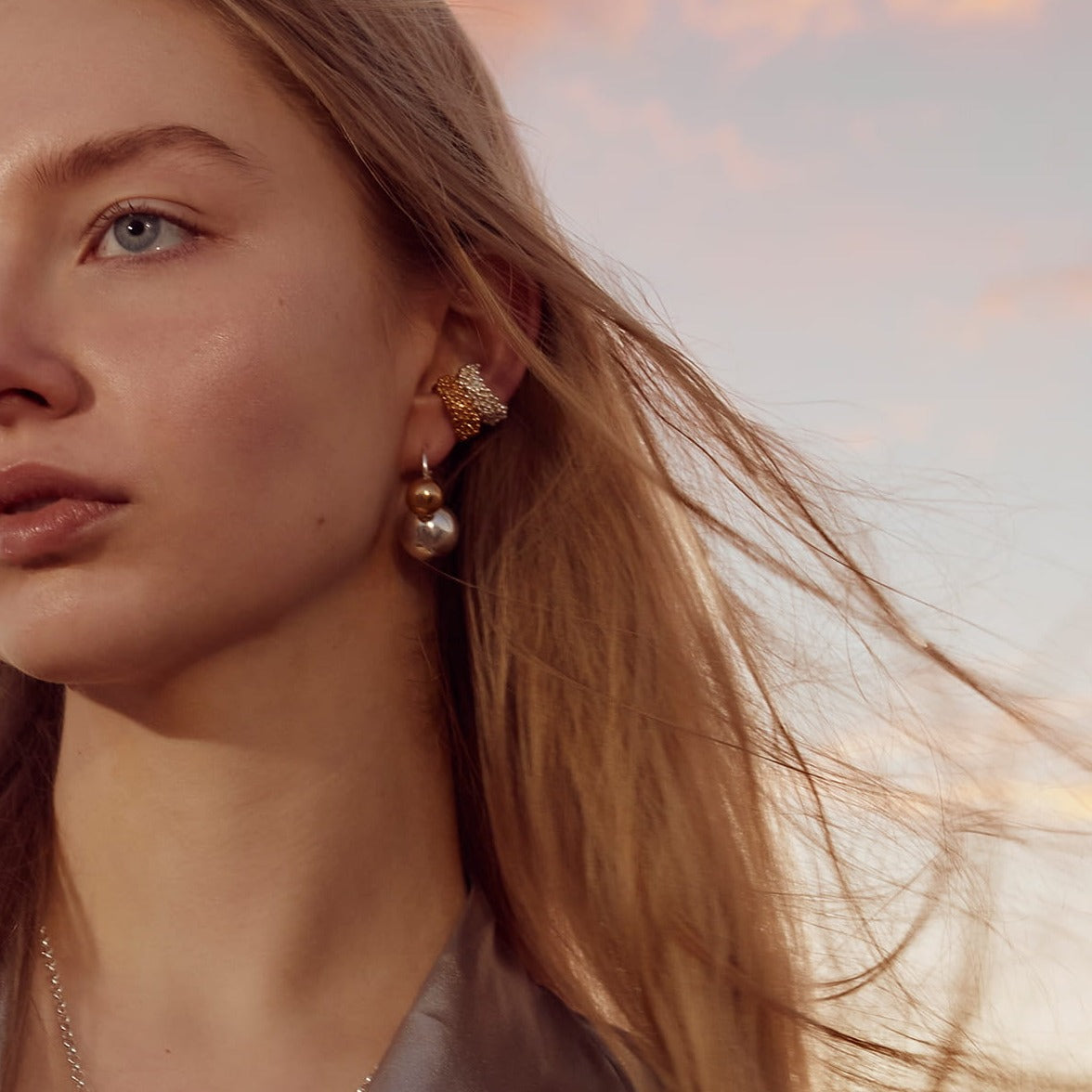Maar Nausznica Champagne ear cuff Złota