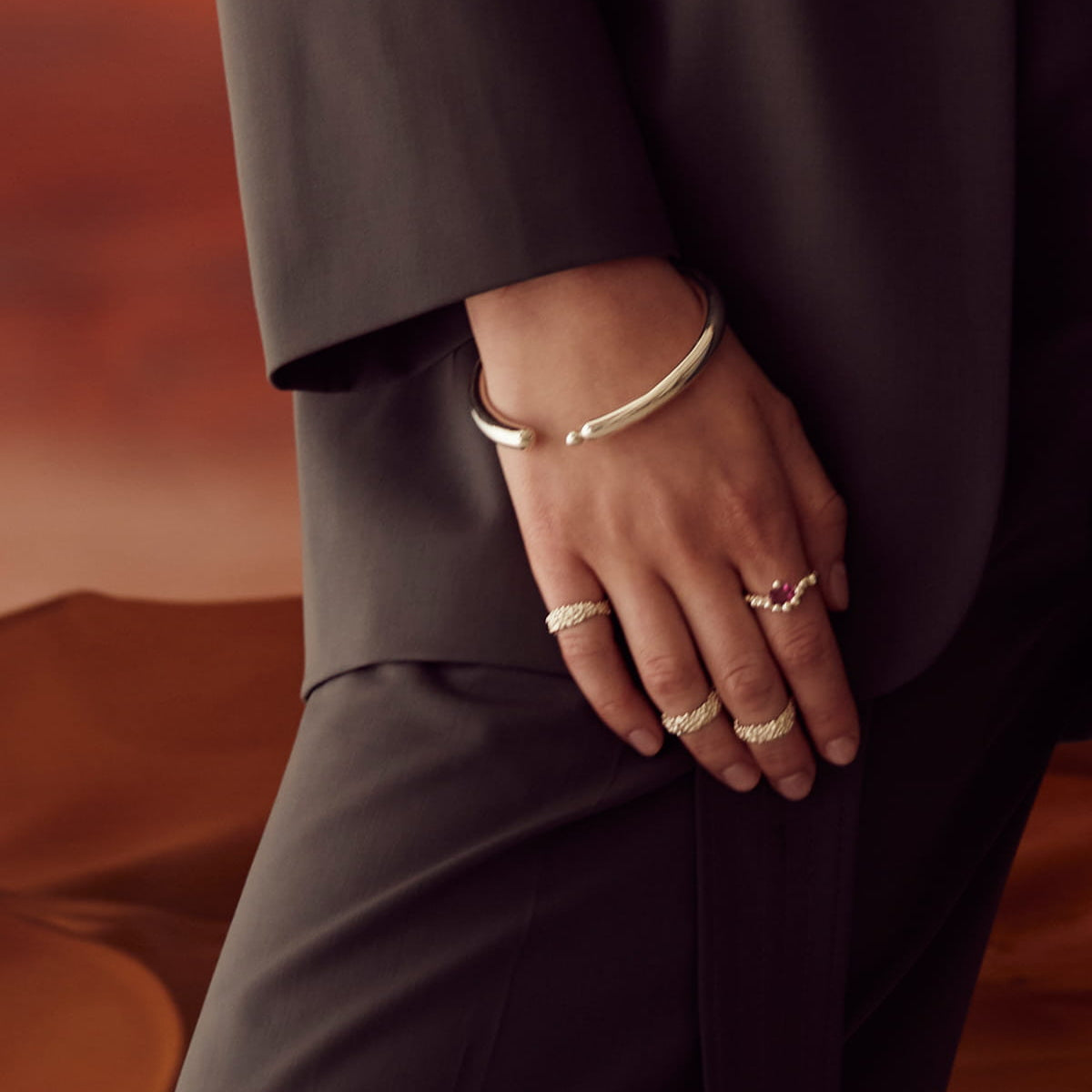 Maar Pierścionek Caviar Srebrny