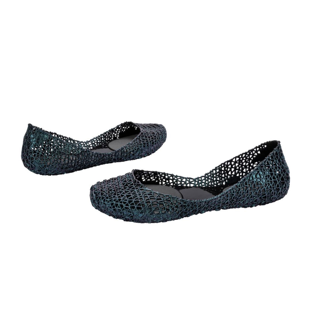 Melissa Campana Papel AD Green Metalic Baleriny Damskie Zielone