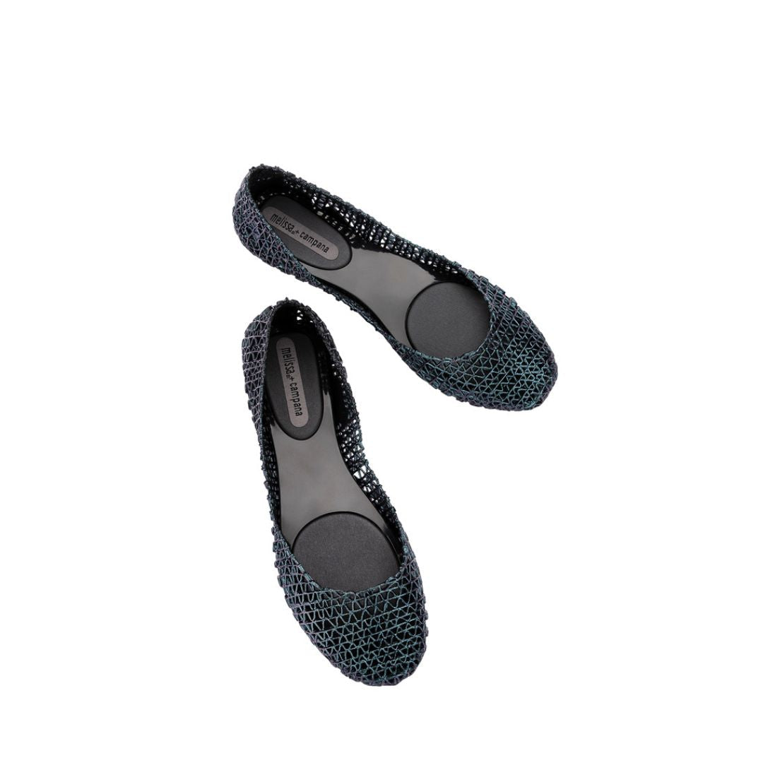 Melissa Campana Papel AD Green Metalic Baleriny Damskie Zielone