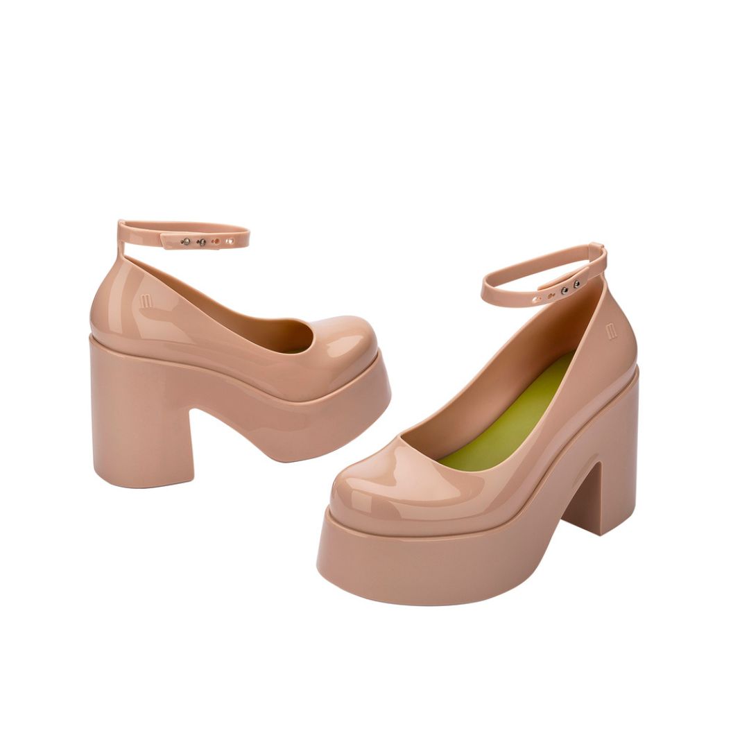 Melissa Doll Heel Ad Beige Green Półbuty Damskie Na Obcasie Beige Green
