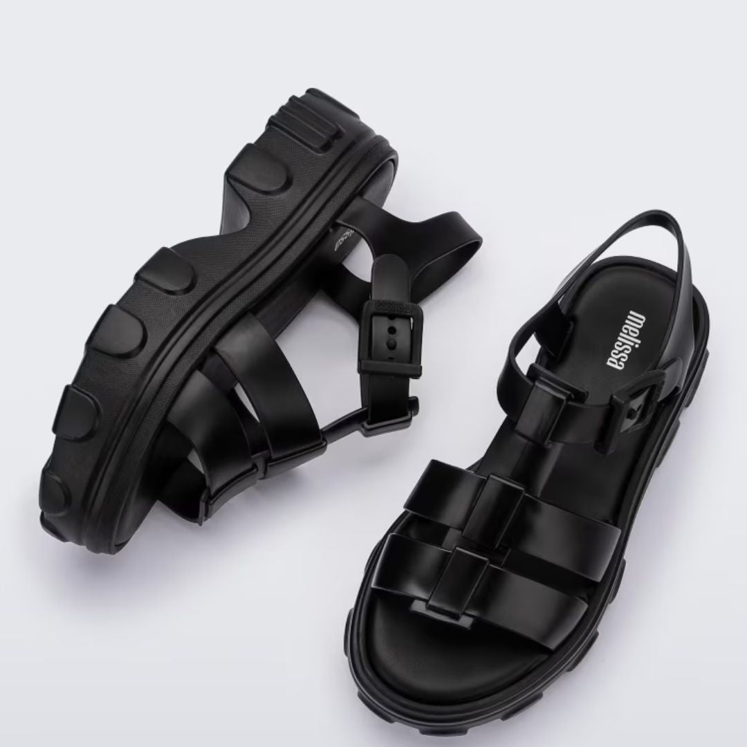 Melissa Ella Ad Black Sandały Damskie Na Platformie Czarne