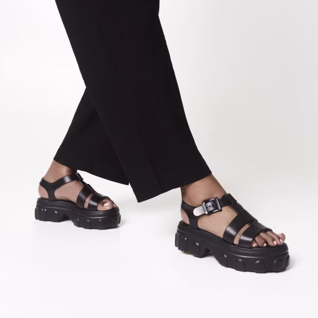 Melissa Ella Ad Black Sandały Damskie Na Platformie Czarne