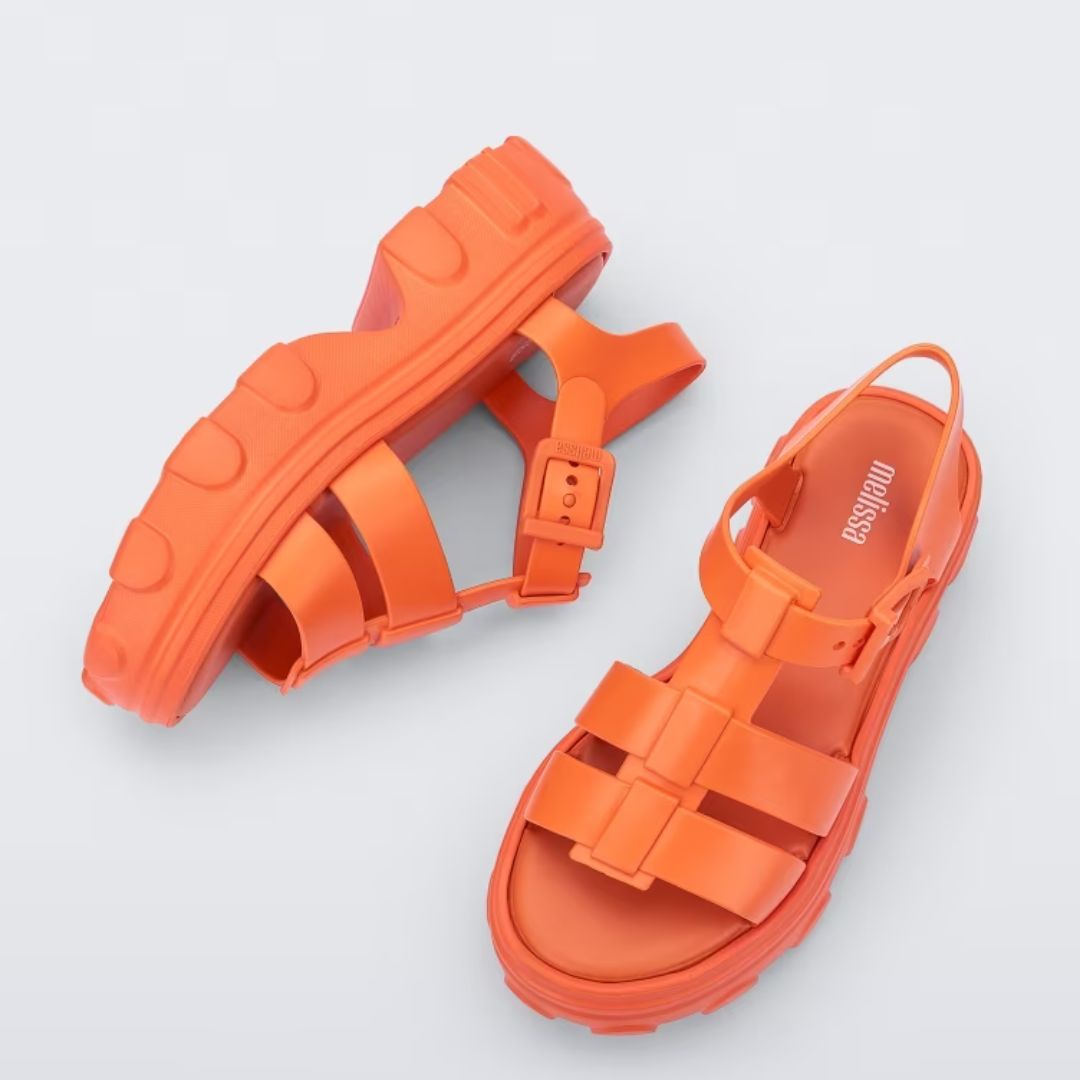 Melissa Ella Ad Orange Sandały Damskie Na Platformie Pomarańczowe