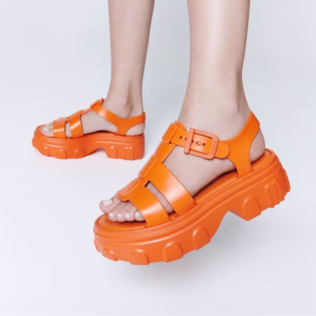 Melissa Ella Ad Orange Sandały Damskie Na Platformie Pomarańczowe