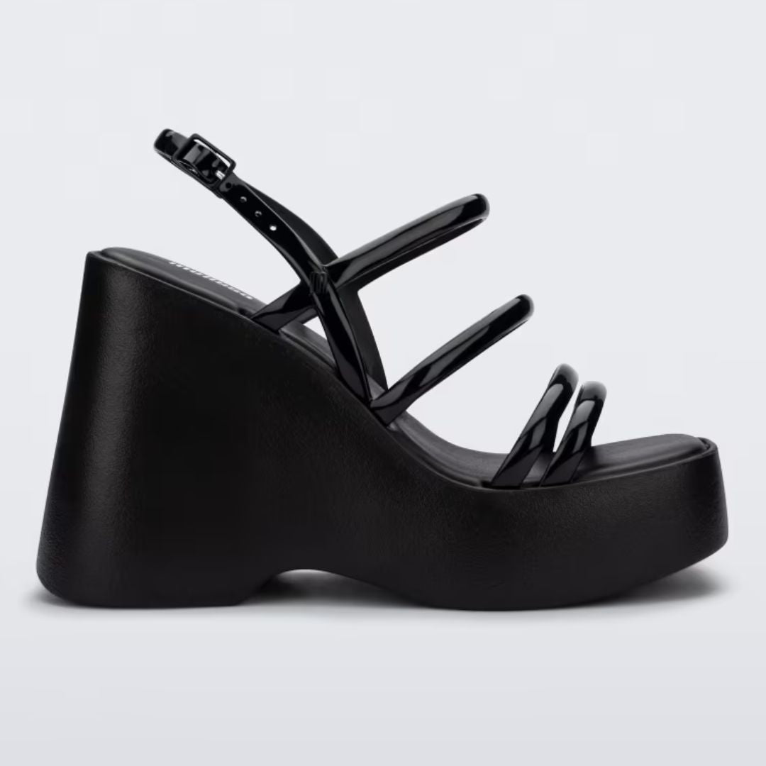 Melissa Jessie Platform AD Black Sandały Damskie Na Koturnie Czarne