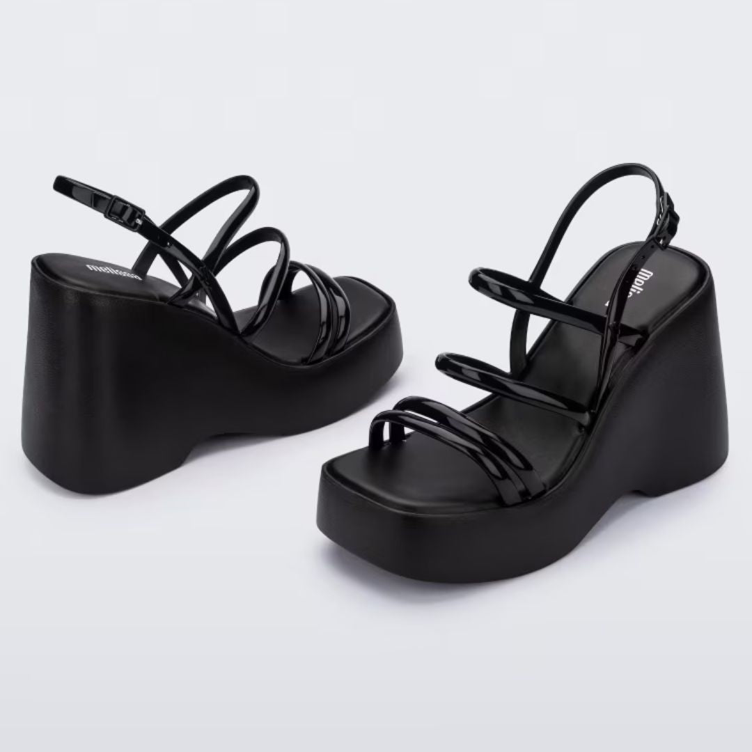 Melissa Jessie Platform AD Black Sandały Damskie Na Koturnie Czarne