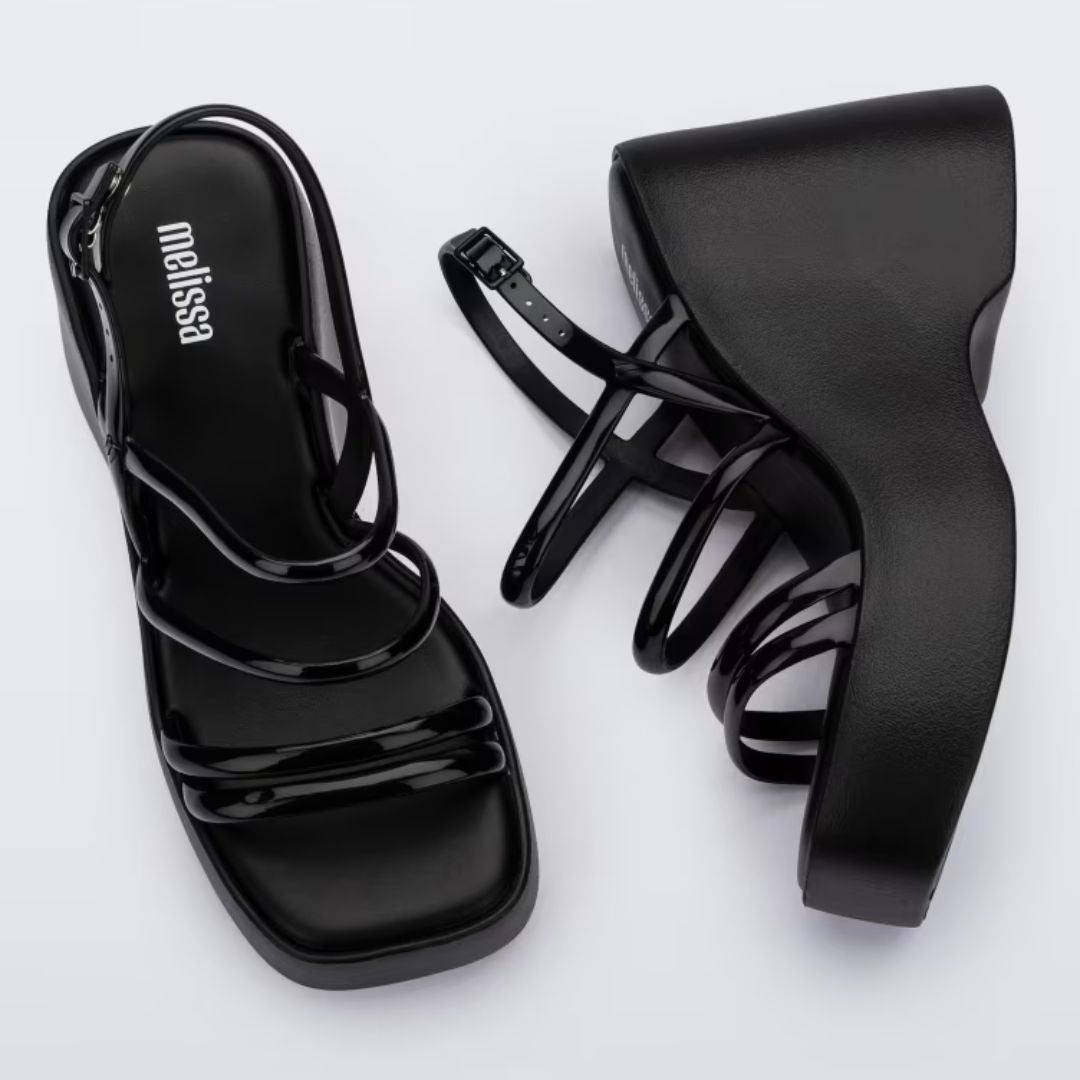 Melissa Jessie Platform AD Black Sandały Damskie Na Koturnie Czarne