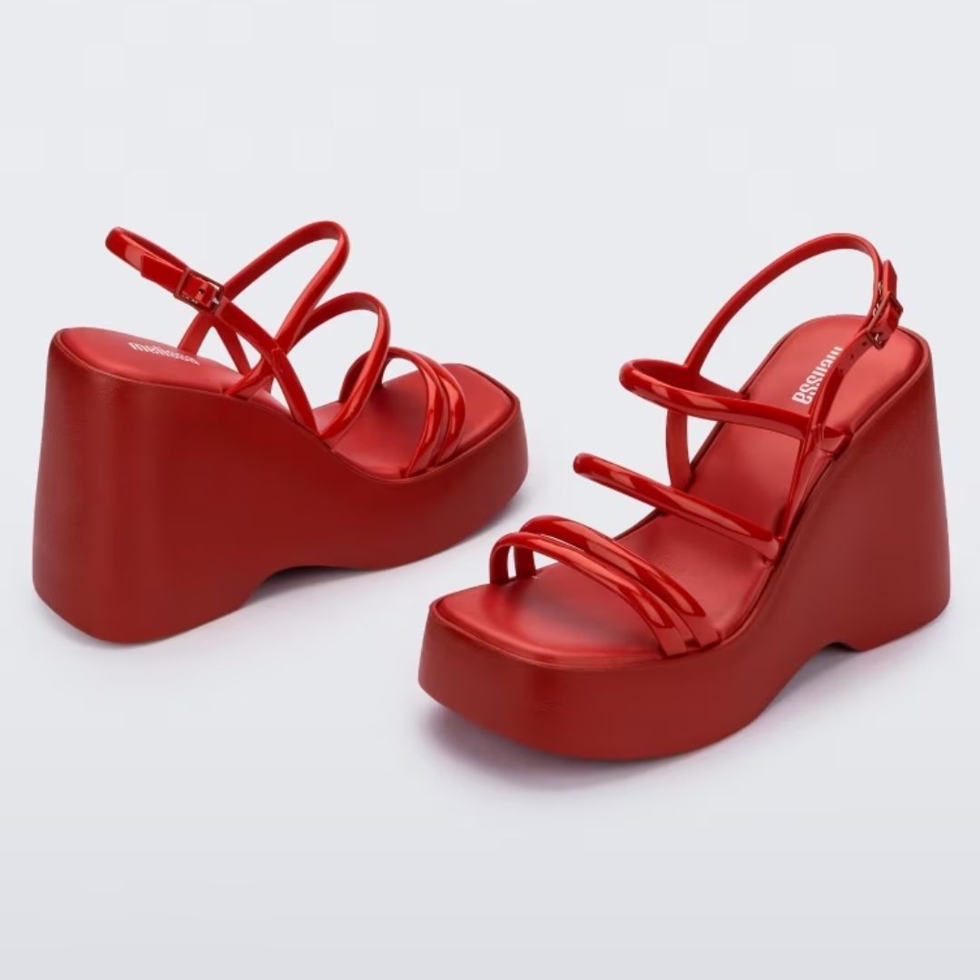 Melissa Jessie Platform AD Red Sandały Damskie Na Koturnie Czerwone