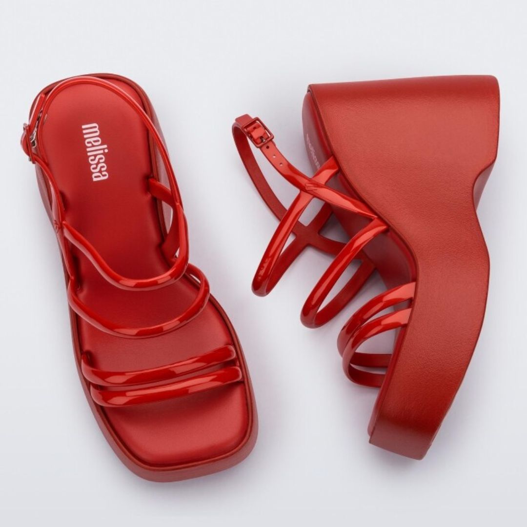 Melissa Jessie Platform AD Red Sandały Damskie Na Koturnie Czerwone