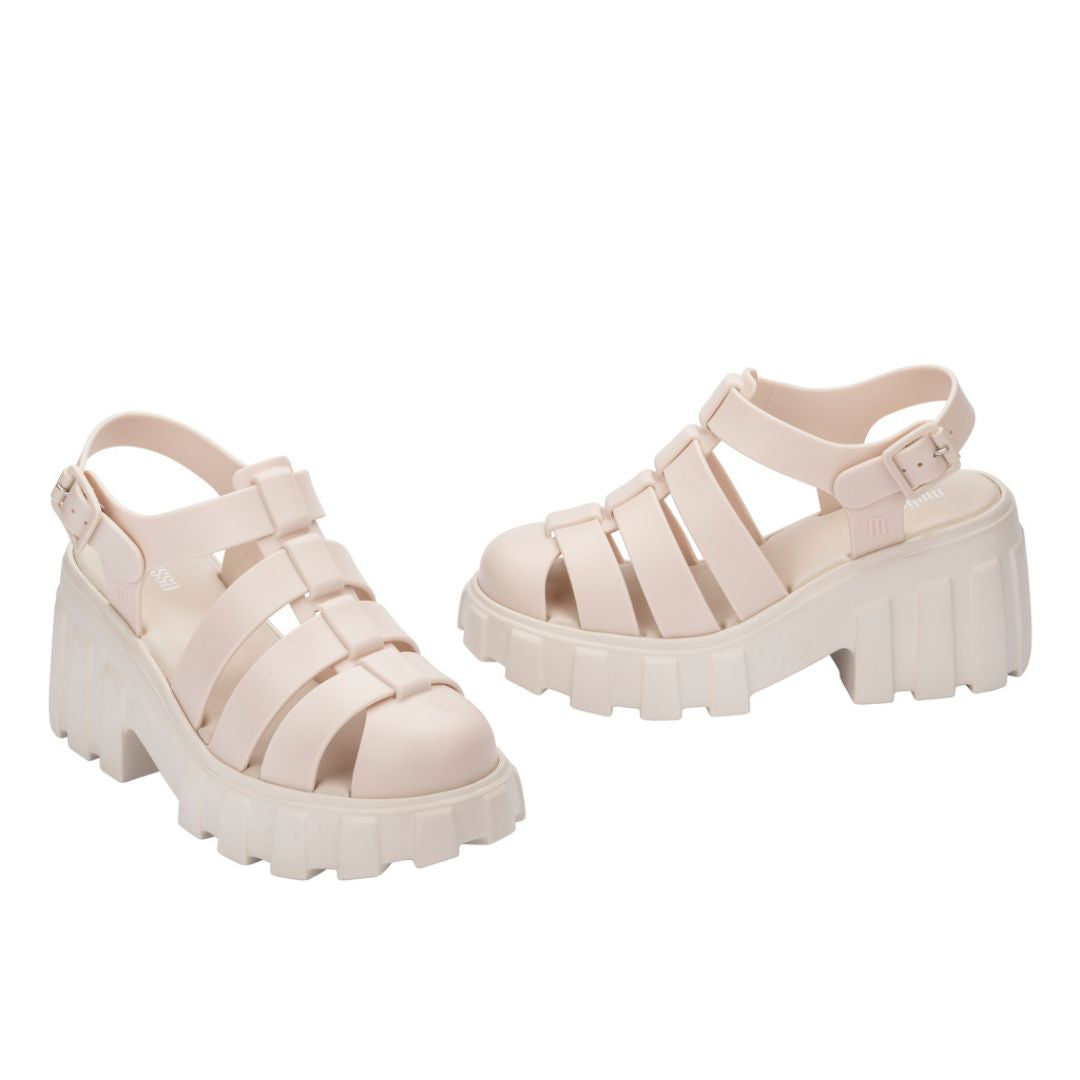 Melissa Megan Ad Beige Sandały Damskie Na Obcasie Beżowe