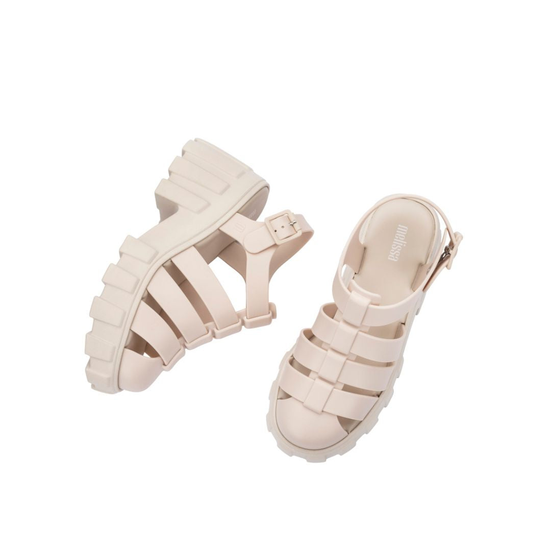 Melissa Megan Ad Beige Sandały Damskie Na Obcasie Beżowe