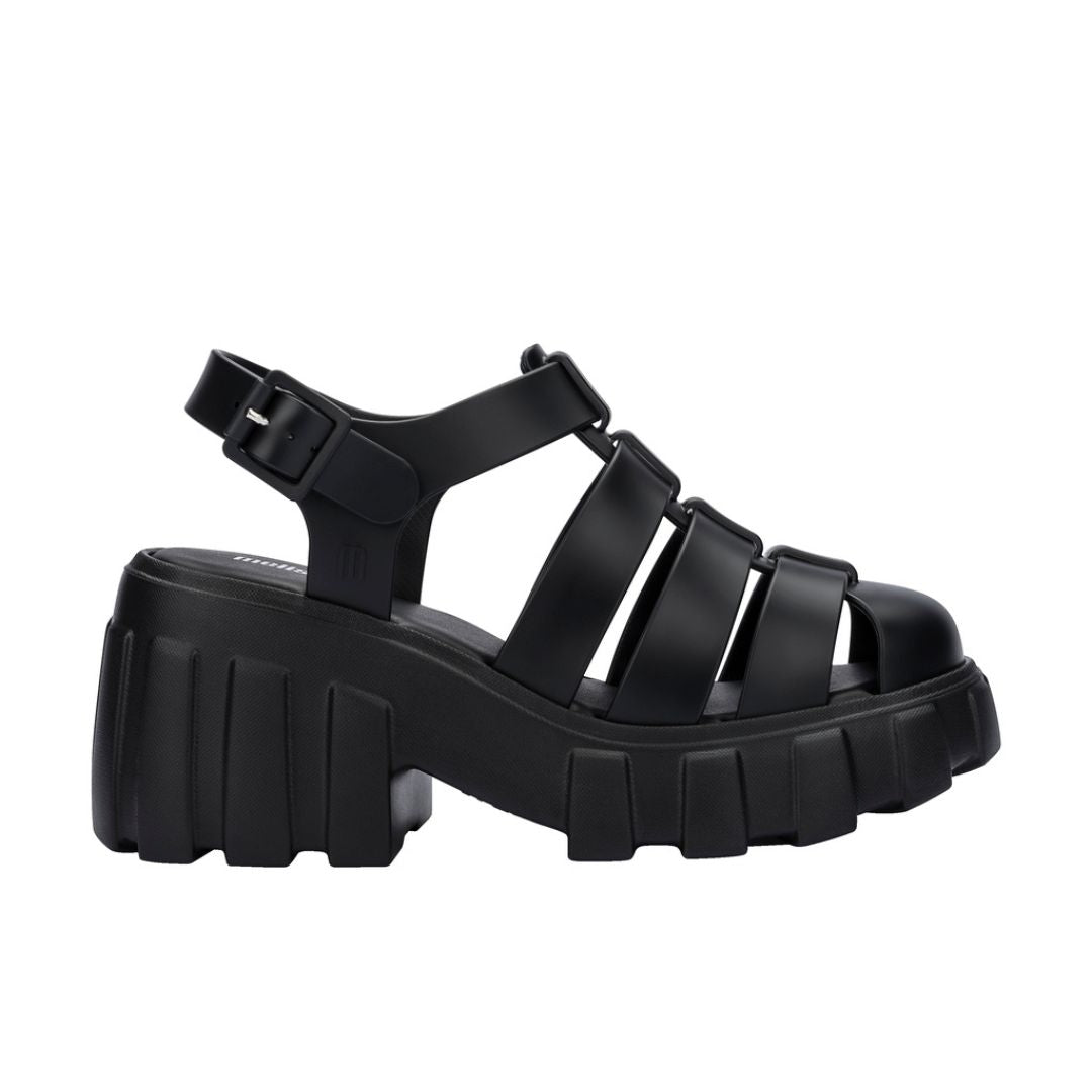 Melissa Megan Ad Black Sandały Damskie Na Obcasie Czarne