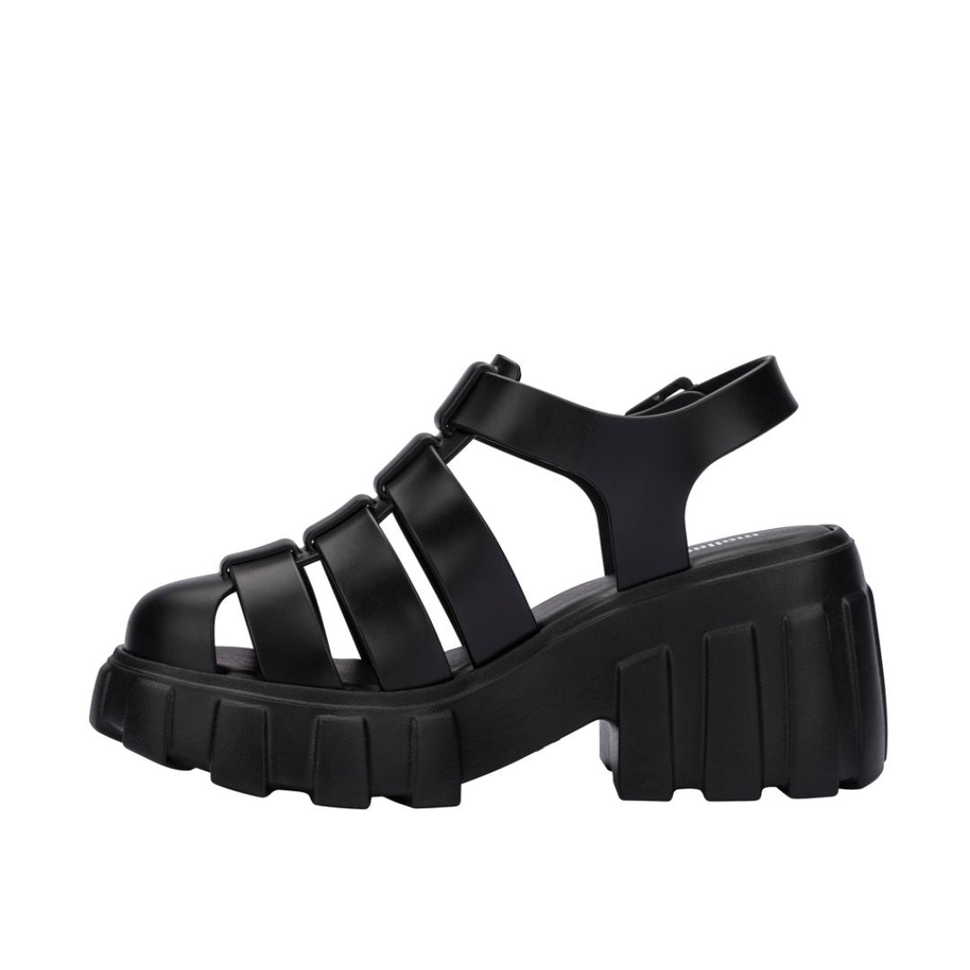 Melissa Megan Ad Black Sandały Damskie Na Obcasie Czarne