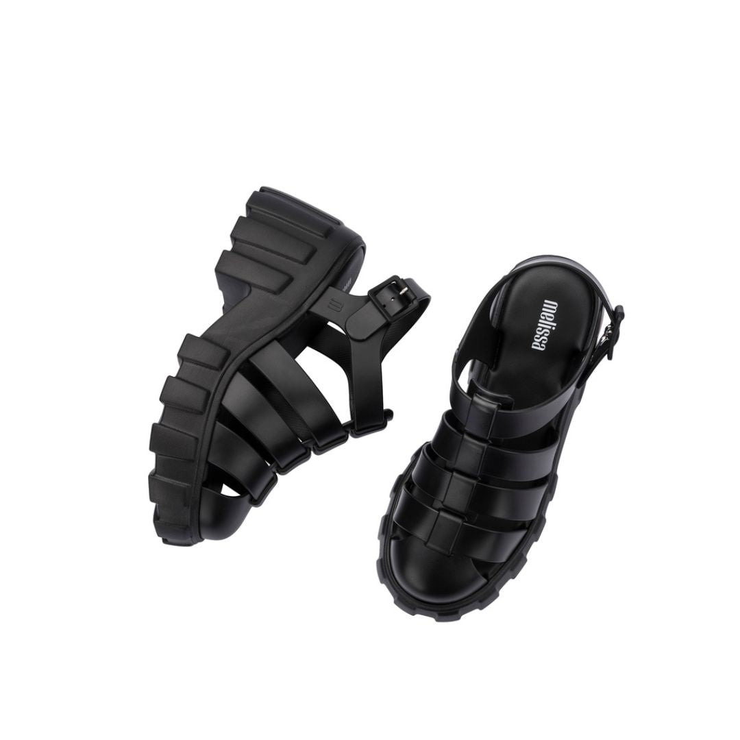 Melissa Megan Ad Black Sandały Damskie Na Obcasie Czarne