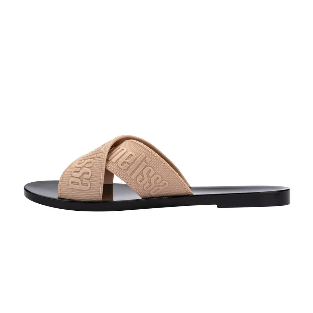 Melissa M Lover Slide Ad Klapki Damskie Beige/Black Beżowo Czarne