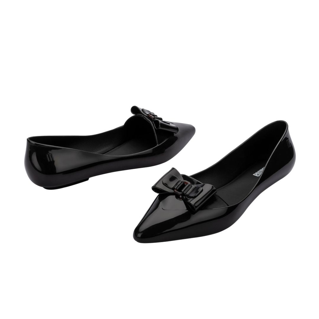 Melissa Pointy Chic AD Black Clear Tortoise Baleriny Damskie Czarne