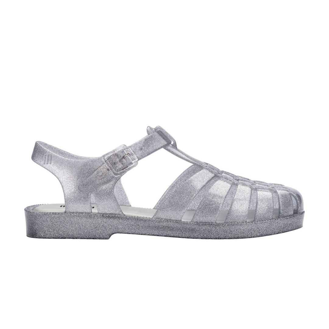 Melissa Possession Shiny AD Silver Glitter Sandały Damskie Srebrne Brokat