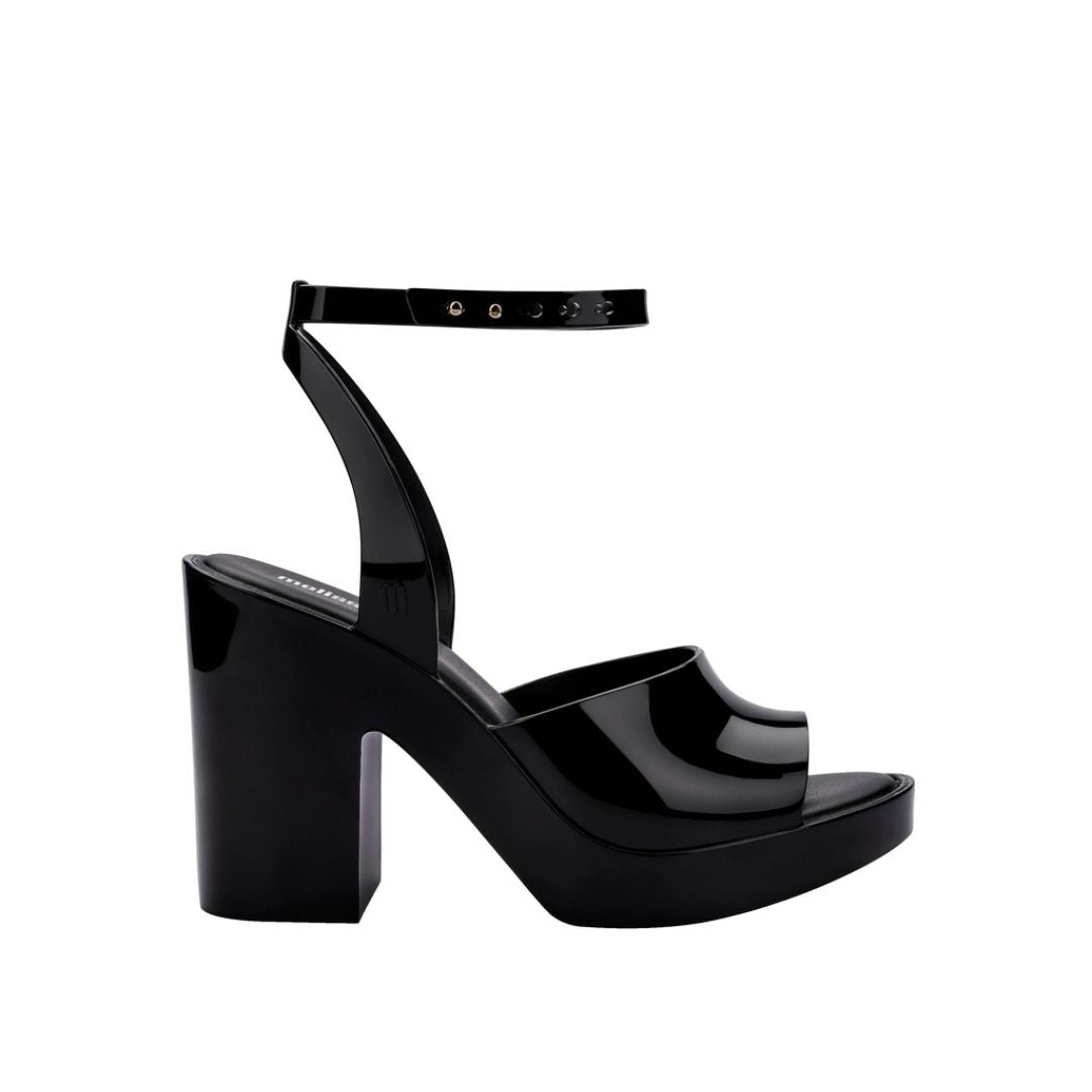 Melissa Rita AD Black Sandały Damskie Na Obcasie Czarne