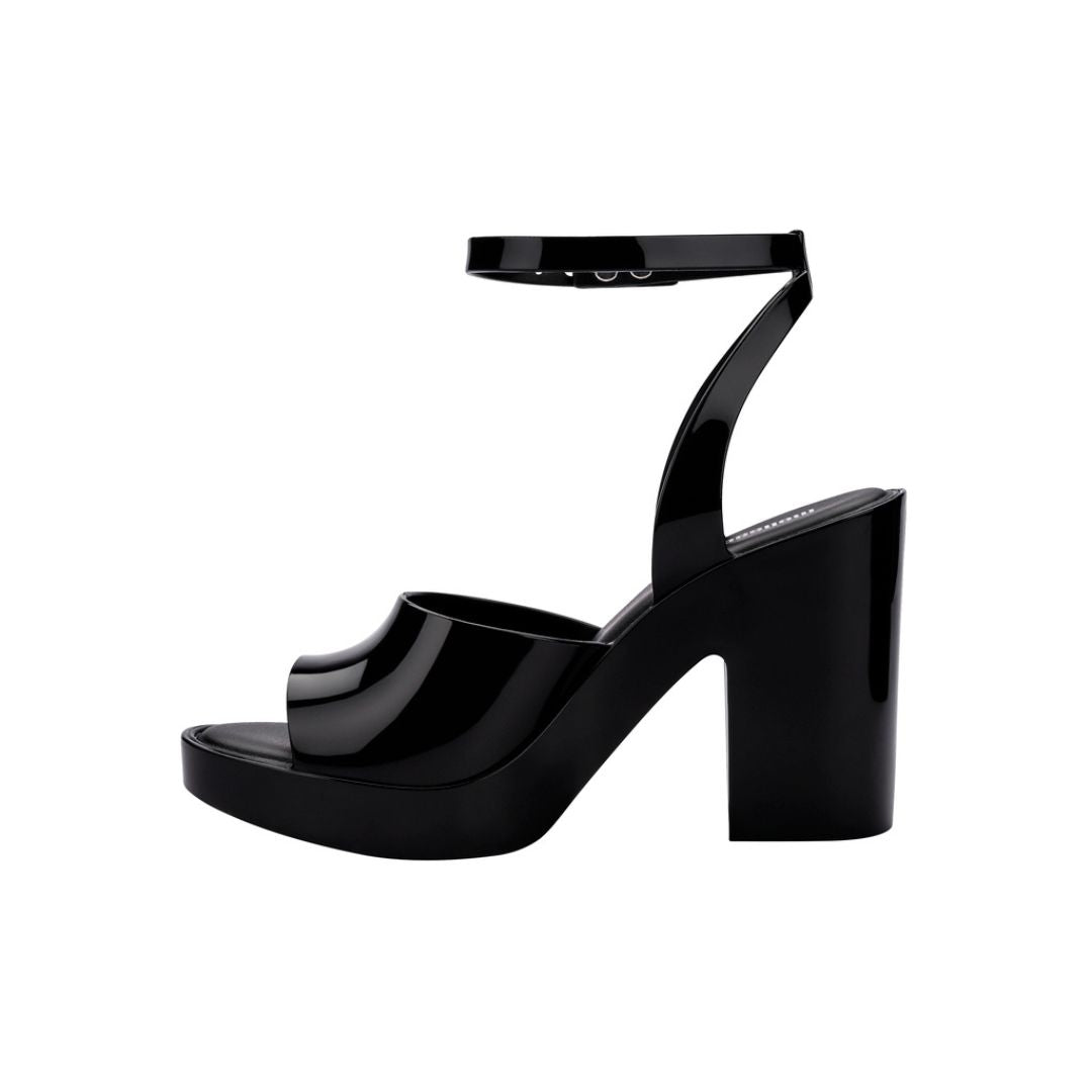 Melissa Rita AD Black Sandały Damskie Na Obcasie Czarne