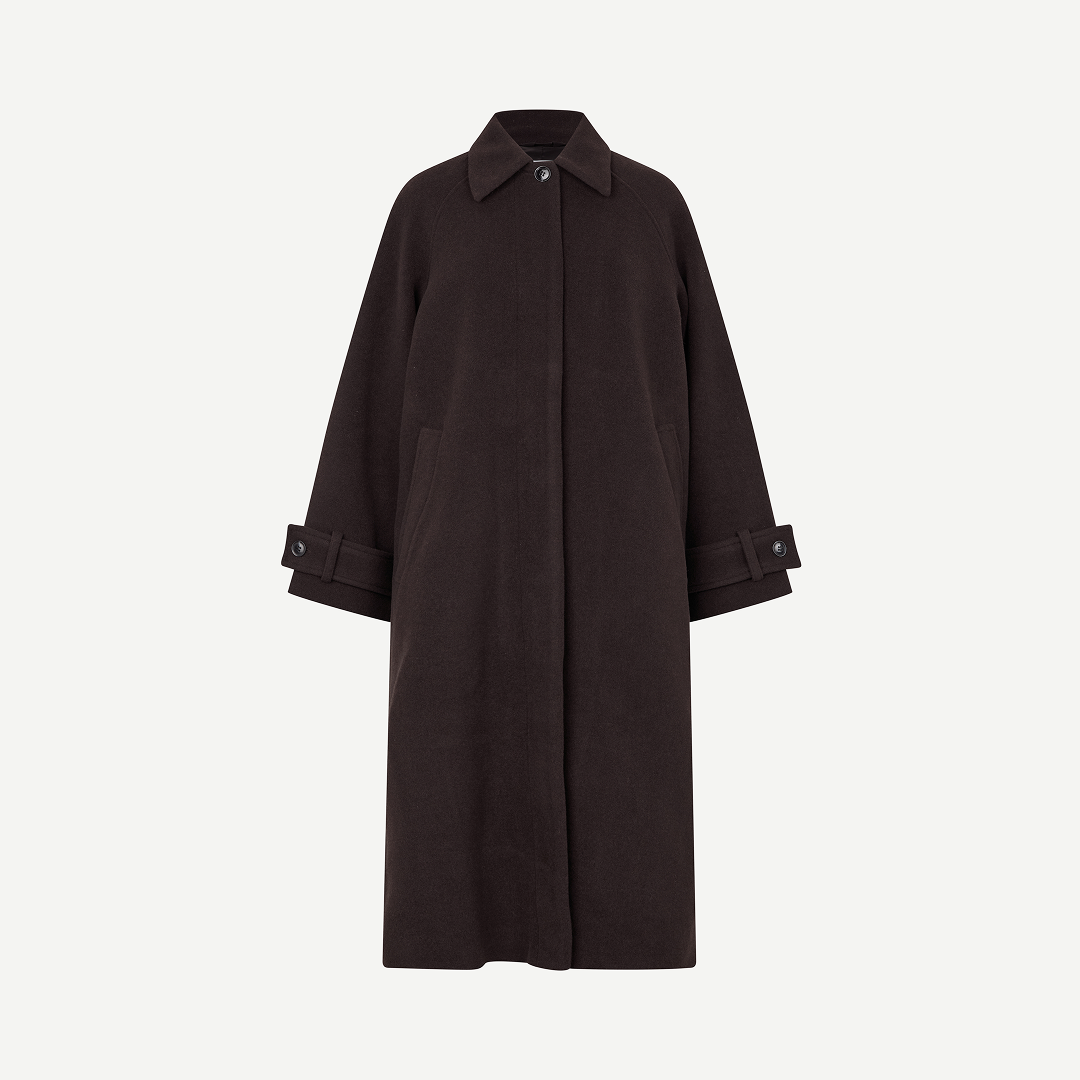 SAMSØE SAMSØE - ALMA COAT PŁASZCZ ZIMOWY BRĄZOWY