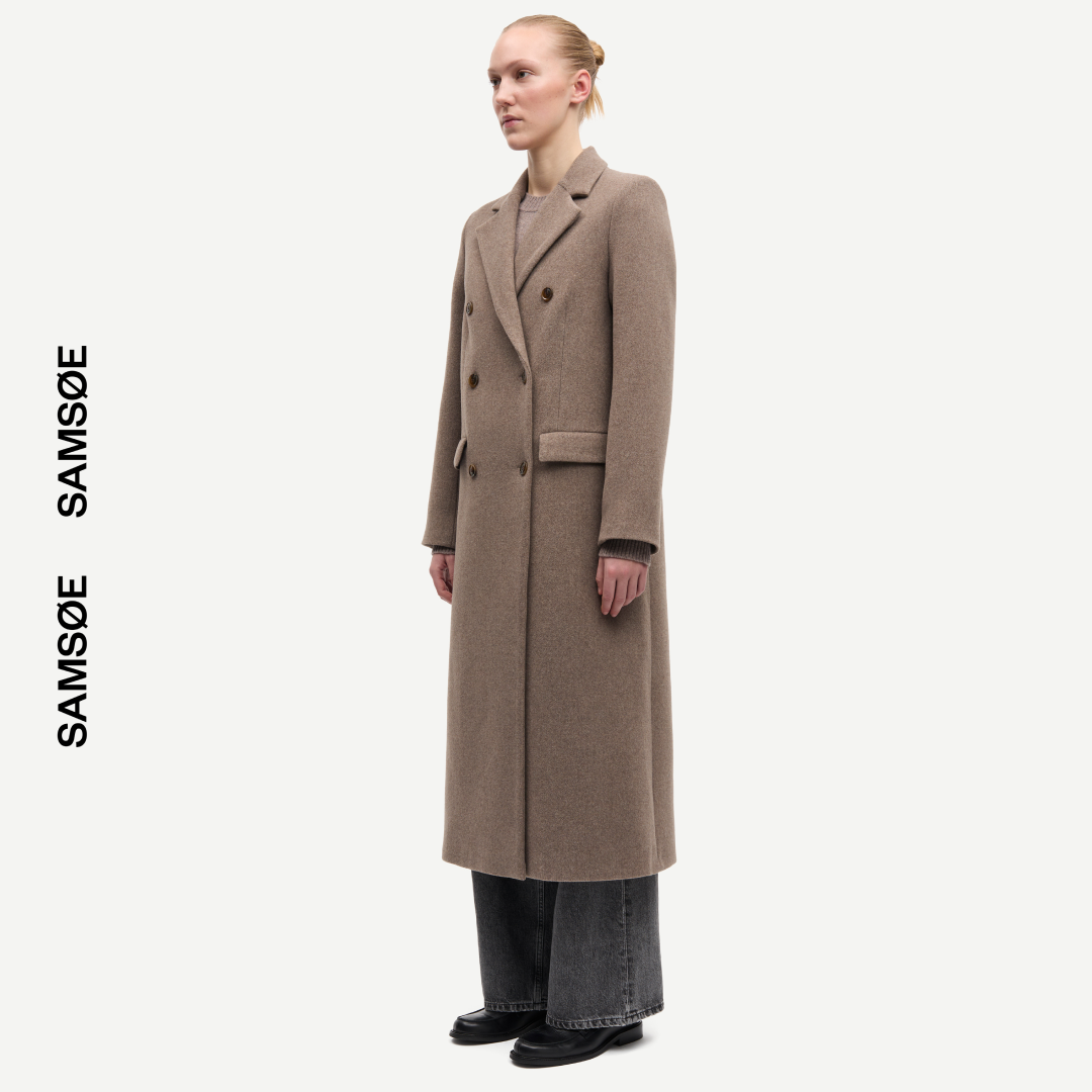 SAMSØE SAMSØE - FALCON COAT PŁASZCZ BEŻOWY
