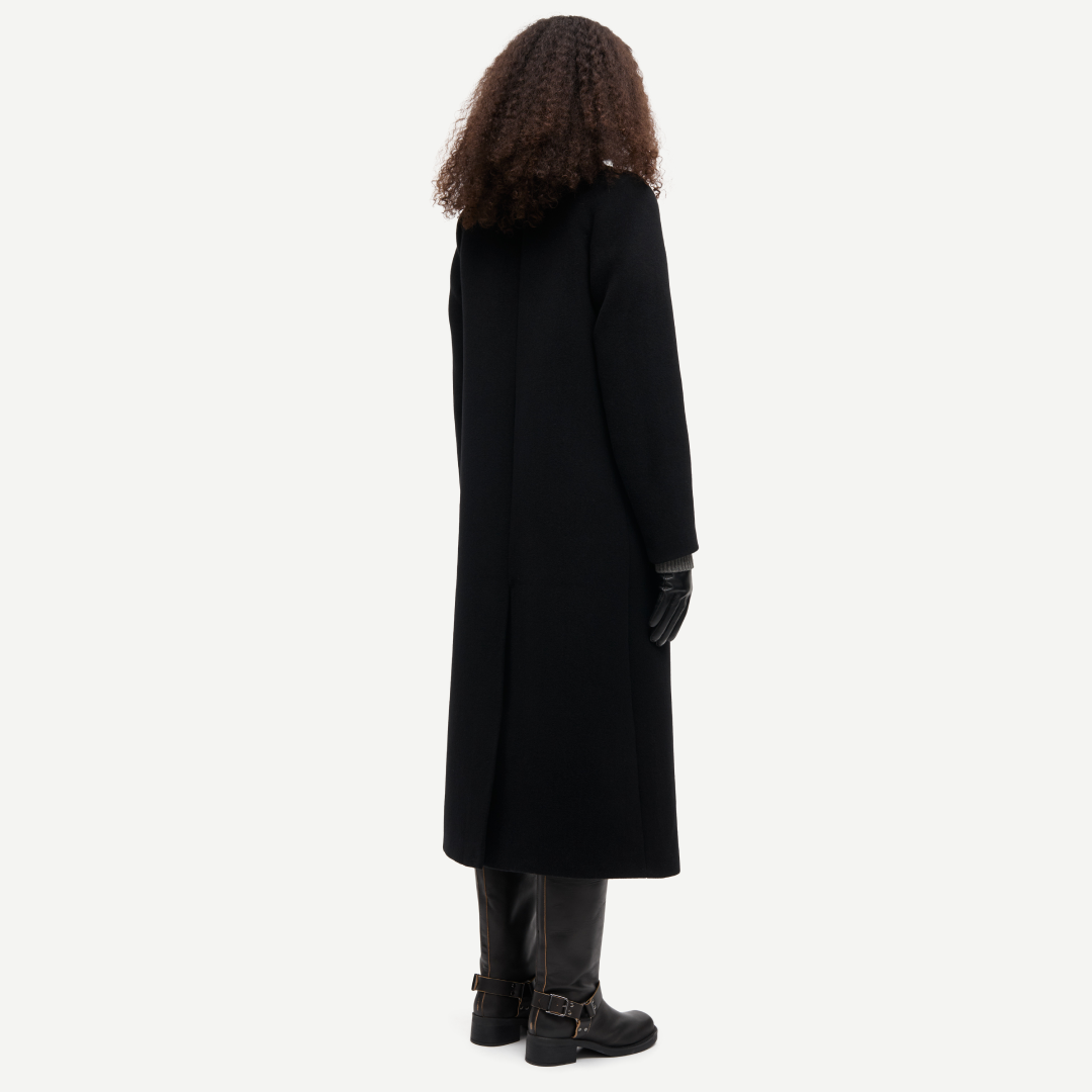 SAMSØE SAMSØE - FALCON COAT PŁASZCZ ZIMOWY CZARNY