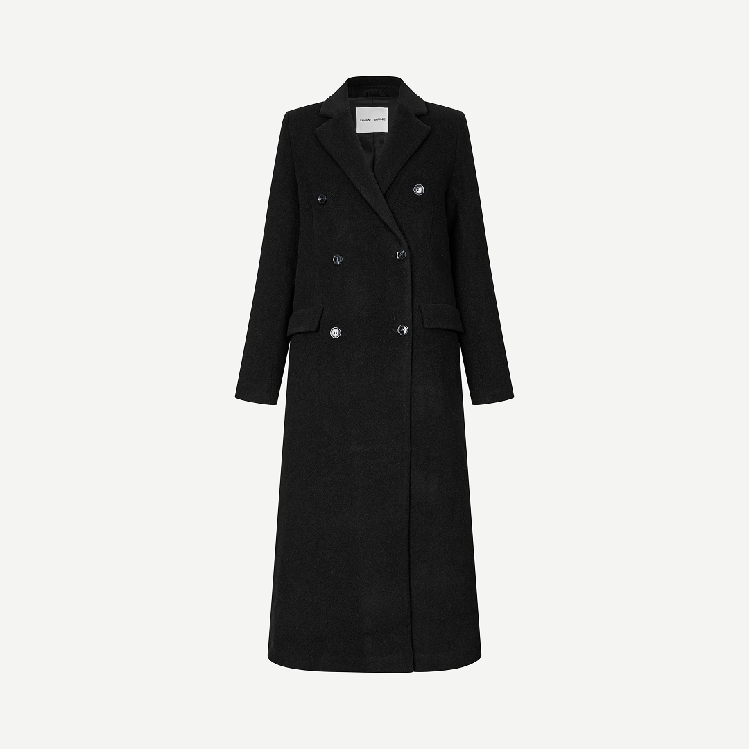 SAMSØE SAMSØE - FALCON COAT PŁASZCZ ZIMOWY CZARNY