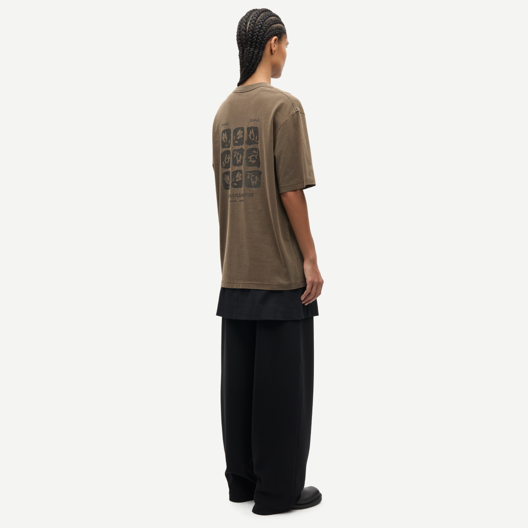 SAMSØE SAMSØE - SACOHEN T-SHIRT BROWN STAMP