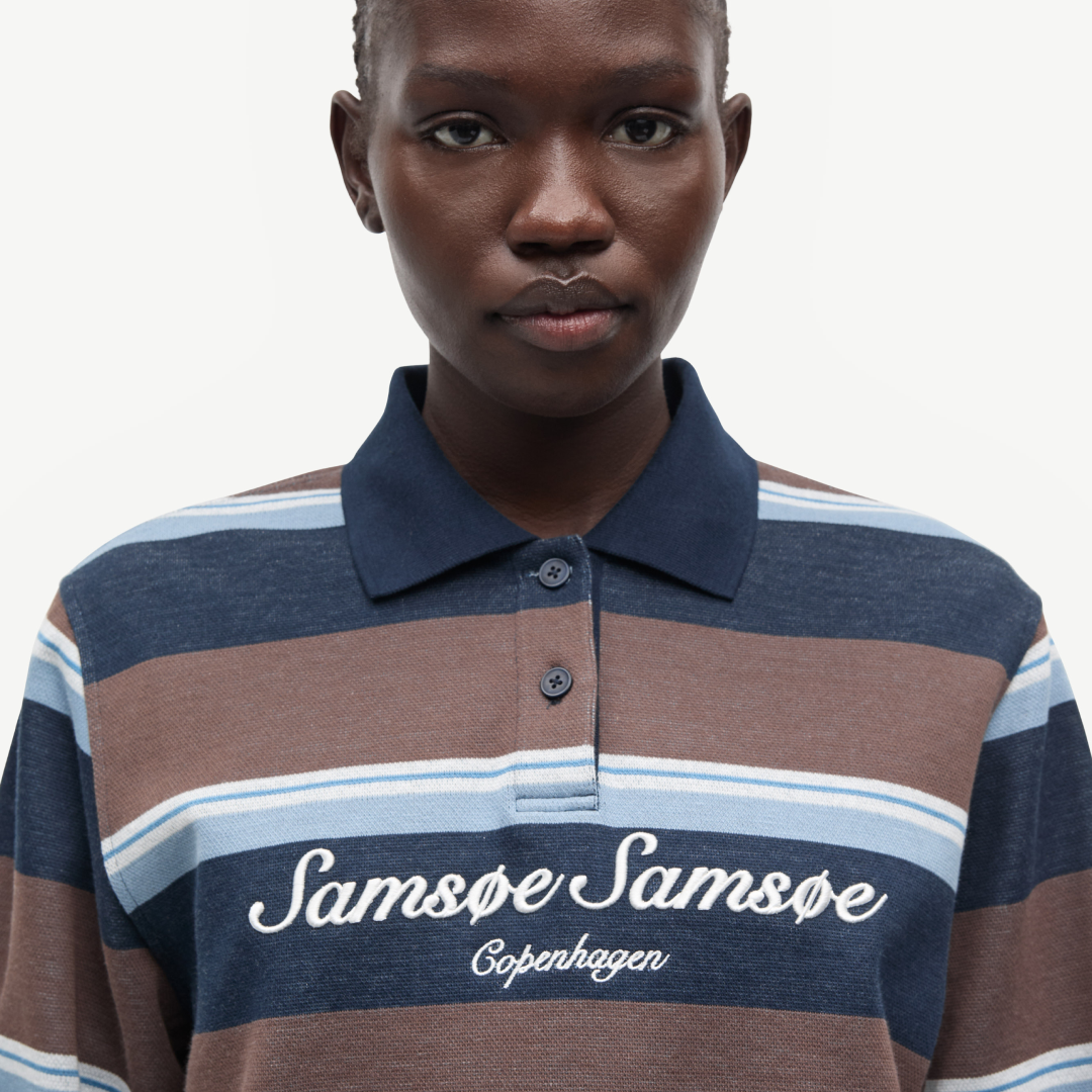 SAMSØE SAMSØE - SADORY LONGSLEEVE POLO W PASKI