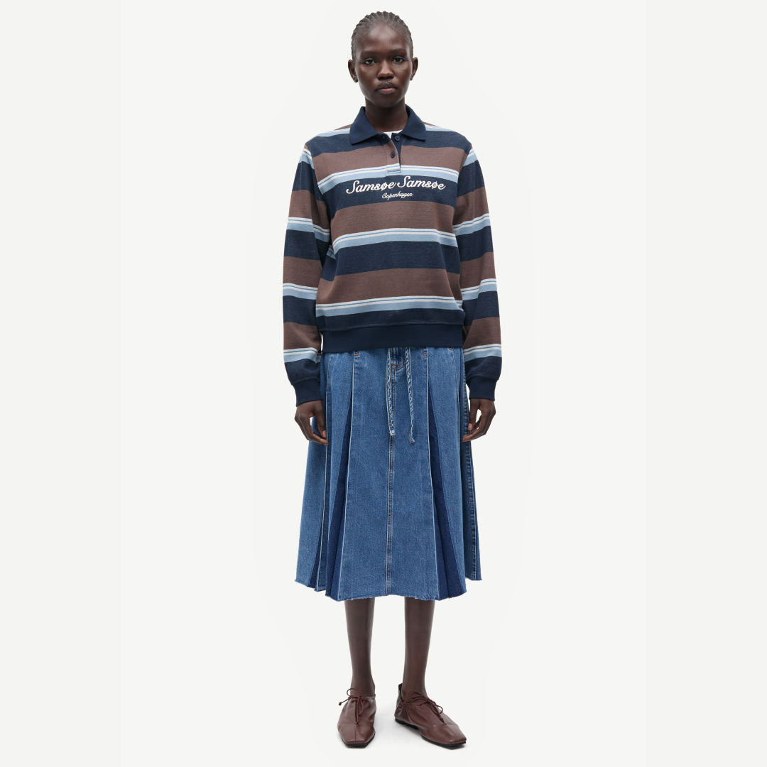 SAMSØE SAMSØE - SADORY LONGSLEEVE POLO W PASKI