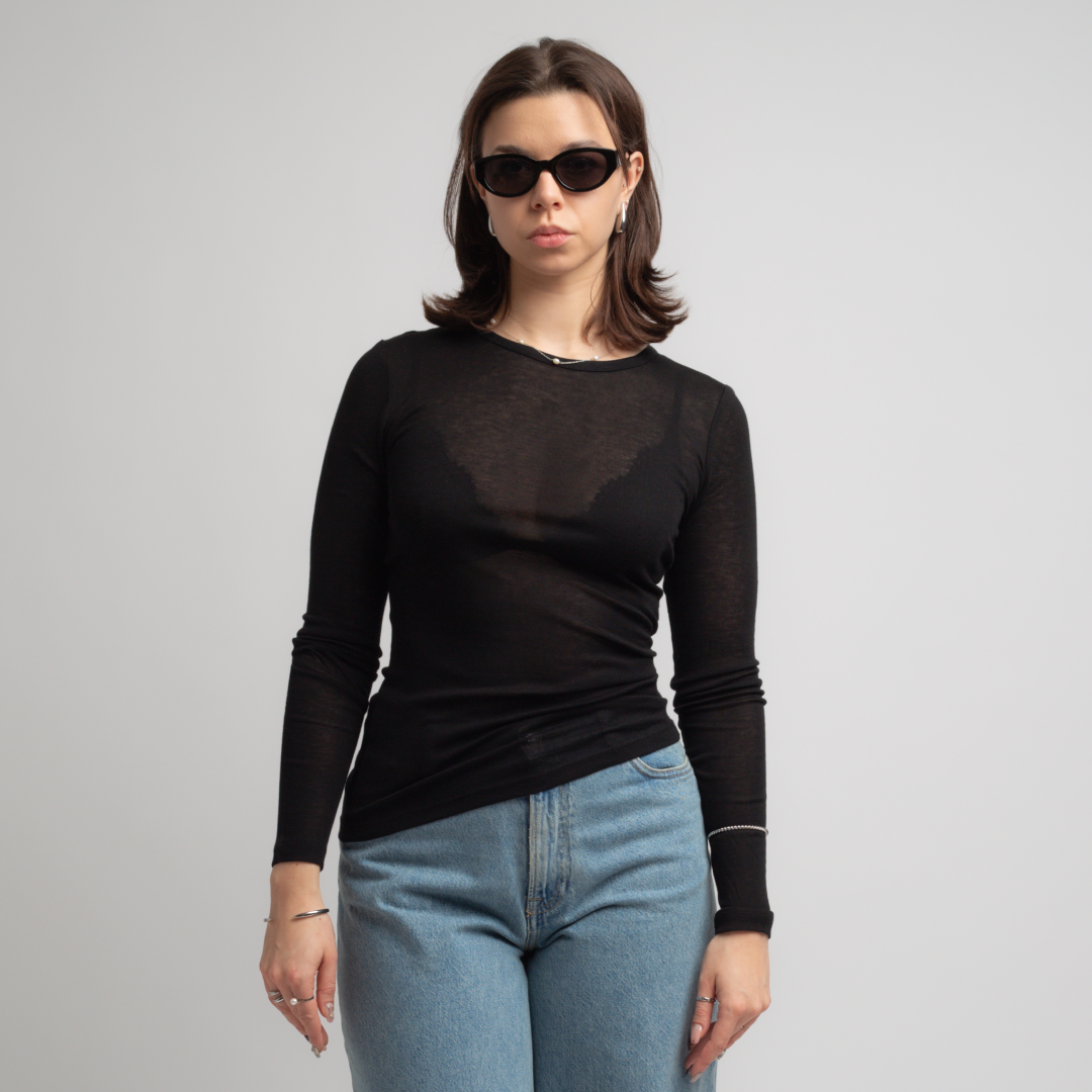 SAMSØE SAMSØE - SADOU LONGSLEEVE CZARNY