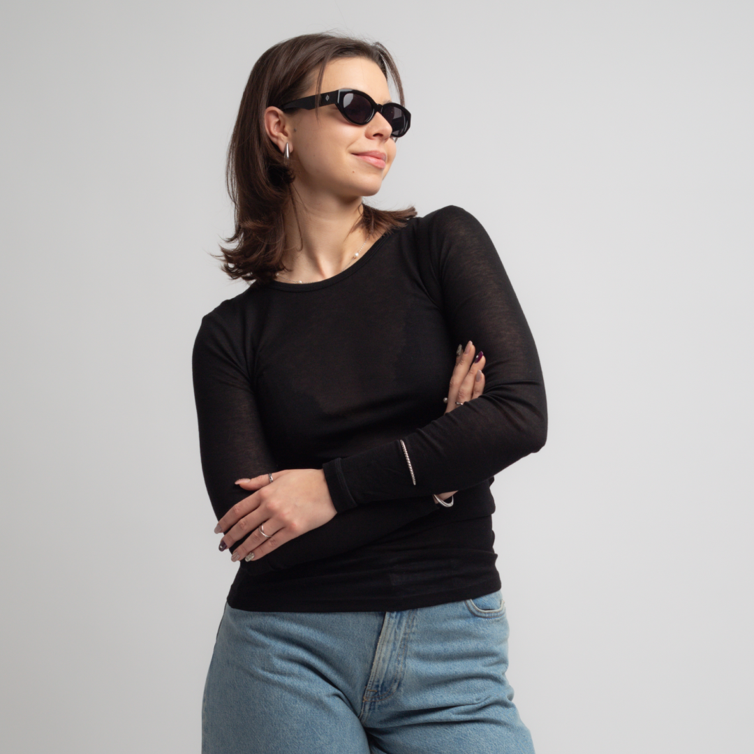 SAMSØE SAMSØE - SADOU LONGSLEEVE CZARNY