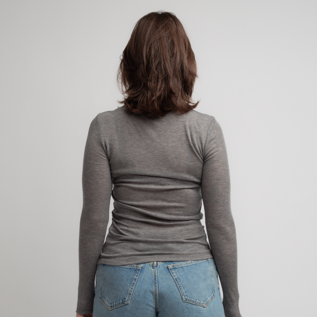 SAMSØE SAMSØE - SADOU LONGSLEEVE SZARY