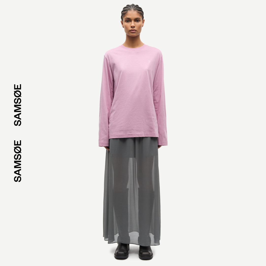 SAMSØE SAMSØE - SADOVE LONGSLEEVE RÓŻOWY