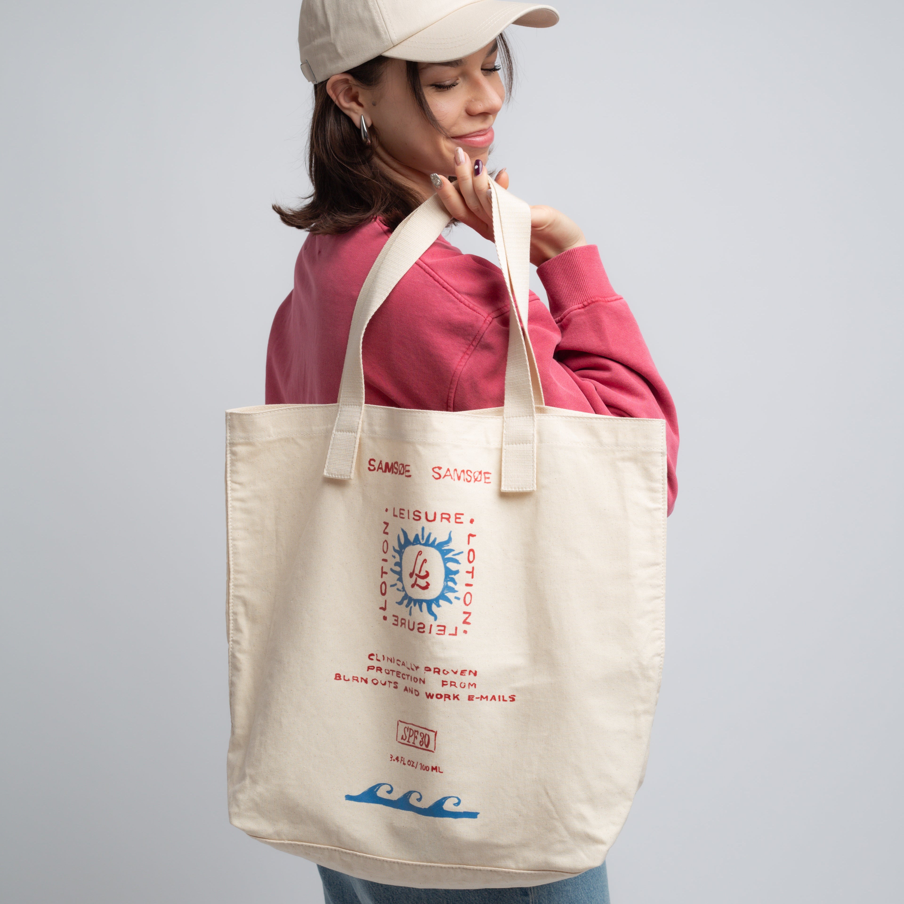 SAMSØE SAMSØE - SAGERGEI TOTE BAG TORBA Z NADRUKIEM